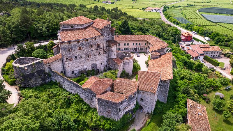 Castel Pietra surrounded by vineyards
